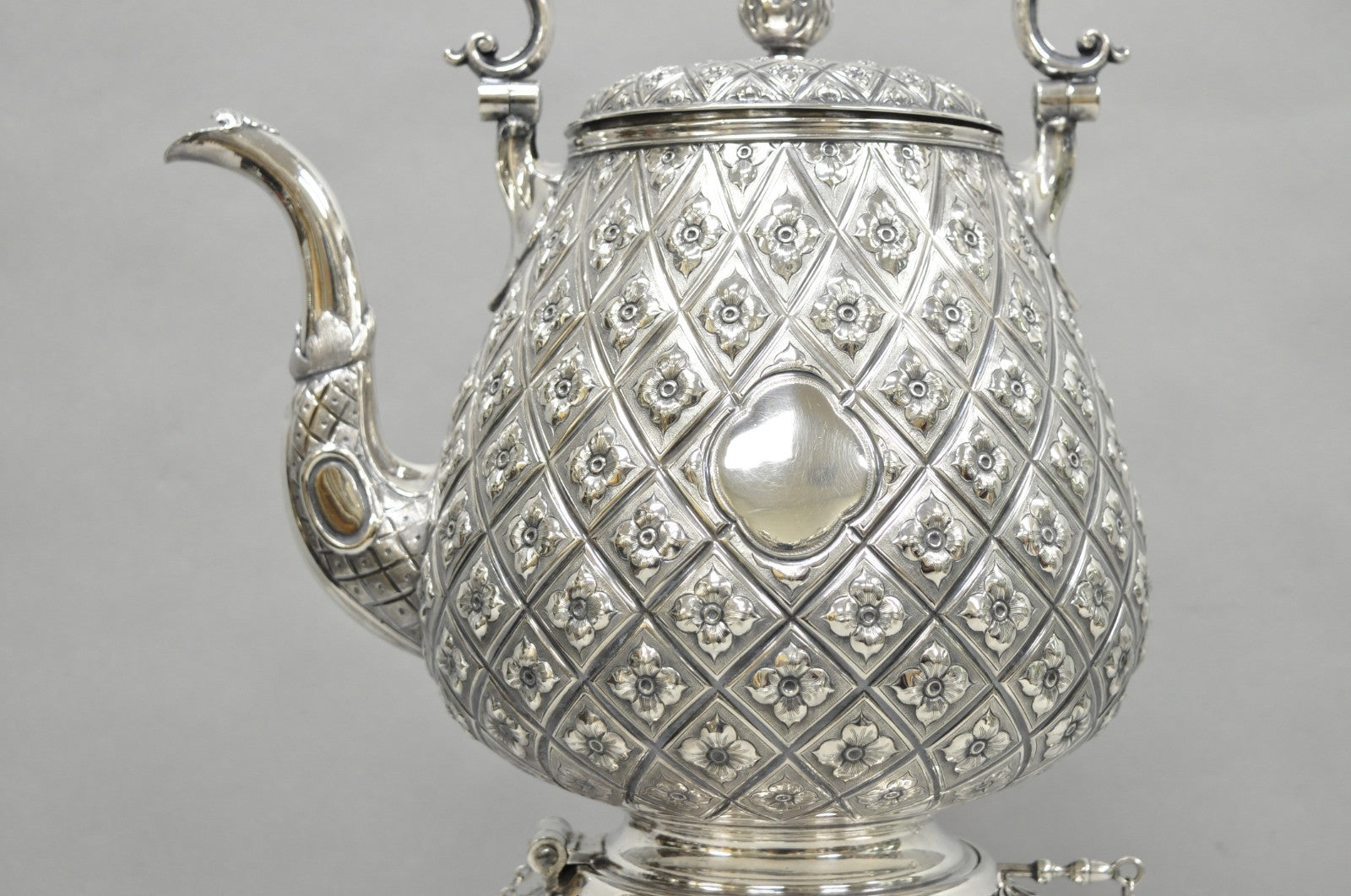 Hawksworth Eyre & Co Victorian Silver Plated "Pineapple" Figural Tipping Tea Pot