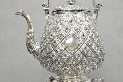 Hawksworth Eyre & Co Victorian Silver Plated "Pineapple" Figural Tipping Tea Pot