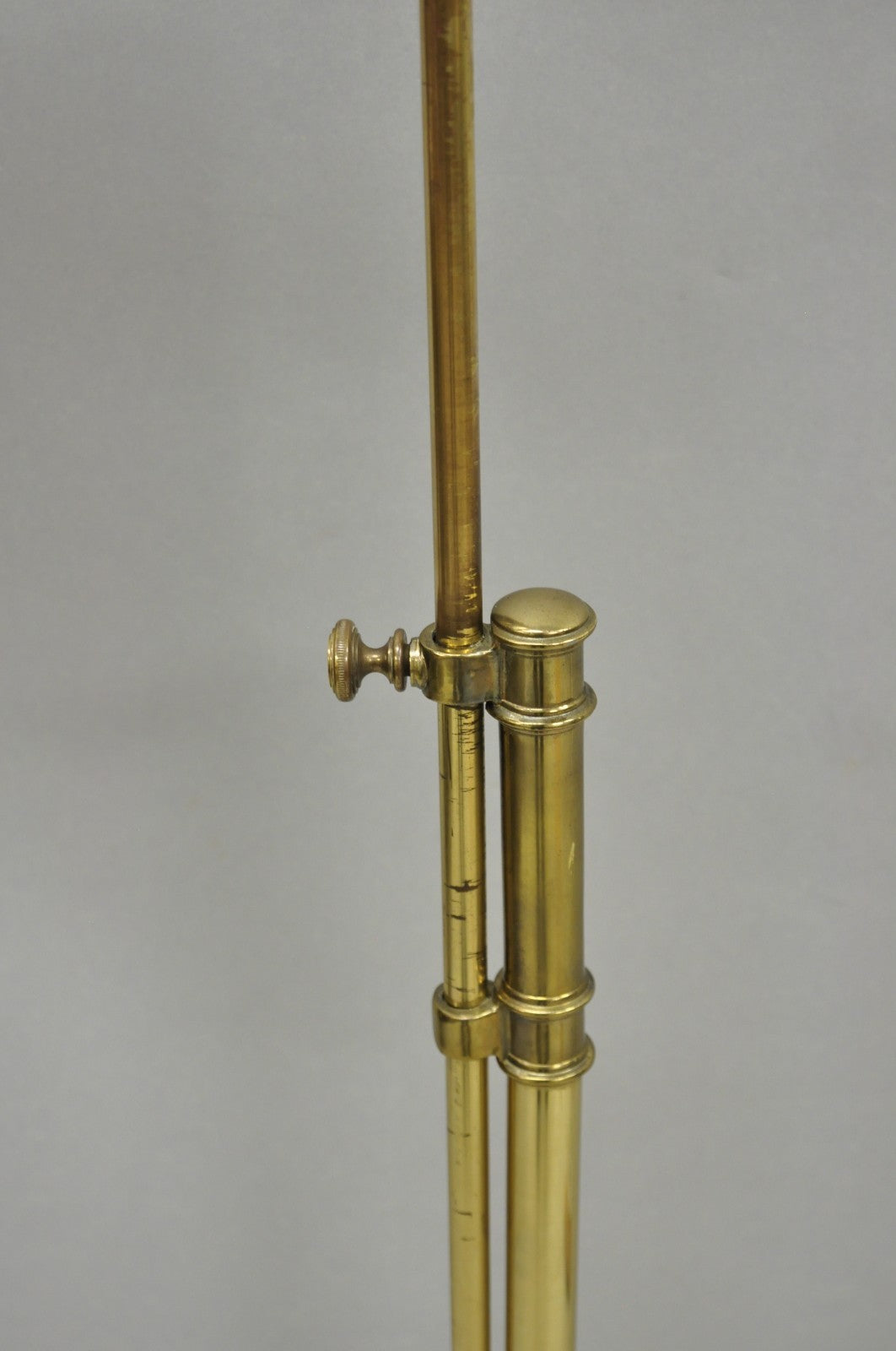 Vintage Mid Century Modern Brass Adjustable Task Pharmacy Reading Floor Lamp