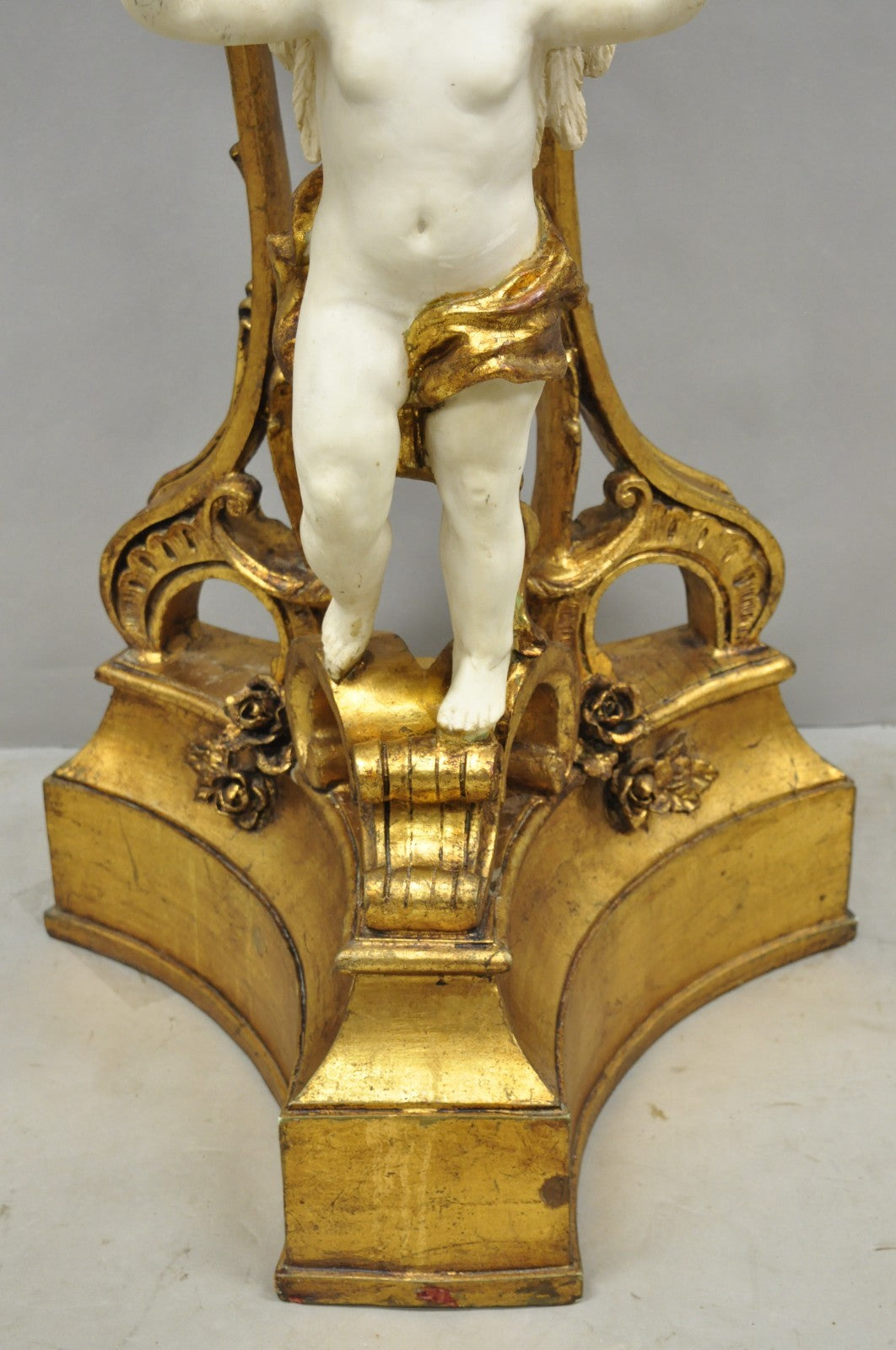 Vintage Italian Venetian Figural Cherub Putti Gold Gilt Resin Bookstand Lectern