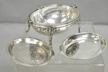 Antique English Edwardian Large Silver Plated Roll Top Warmer Chafing Dish