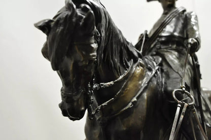 P.J. Mene The Hunt Scene Large Bronze Sculpture Pierre Jules Statue Horse Dogs