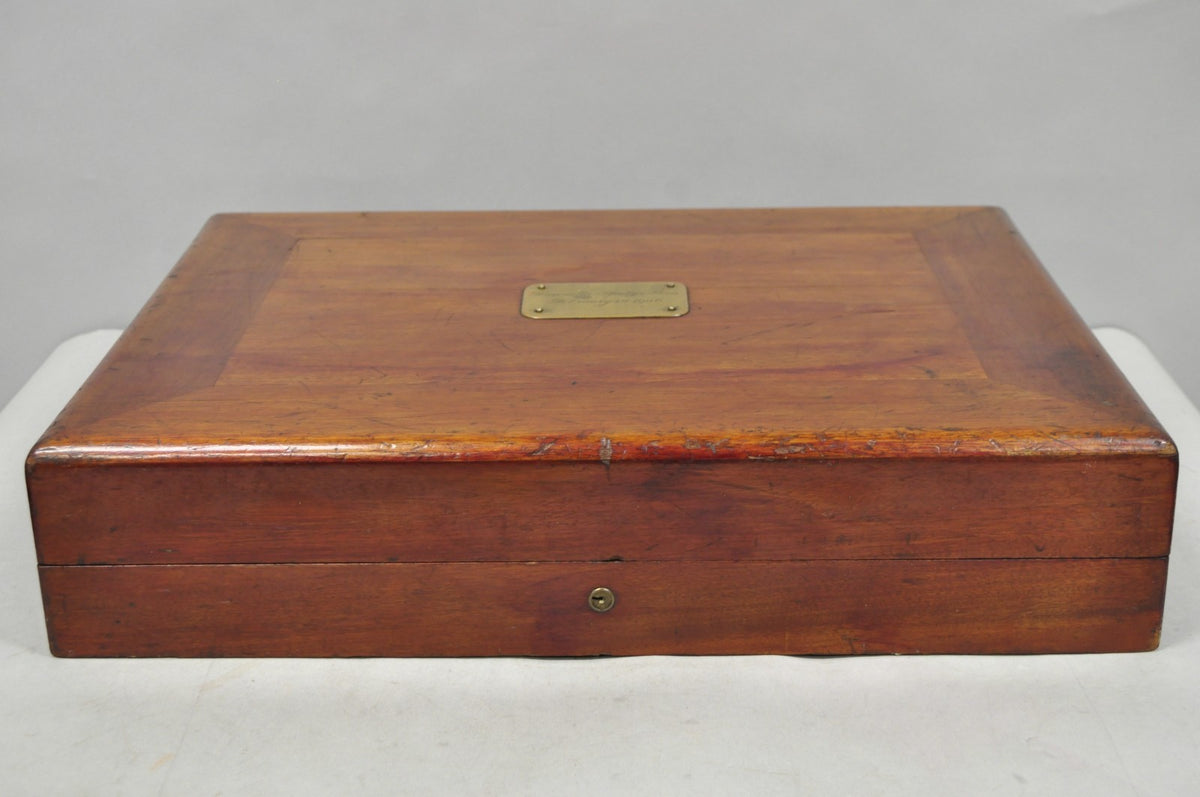 Antique S Kind & Sons Edwardian Mahogany Fitted Silverware Flatware Case Chest