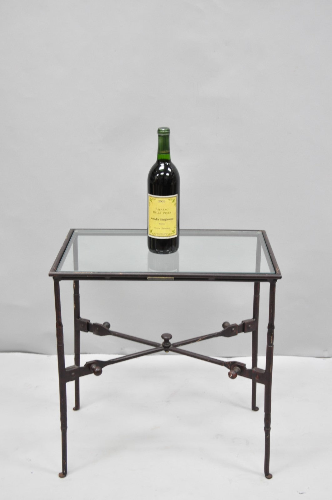 Industrial Modern Giacometti Style Wrought Iron Side Table by Pottery Barn