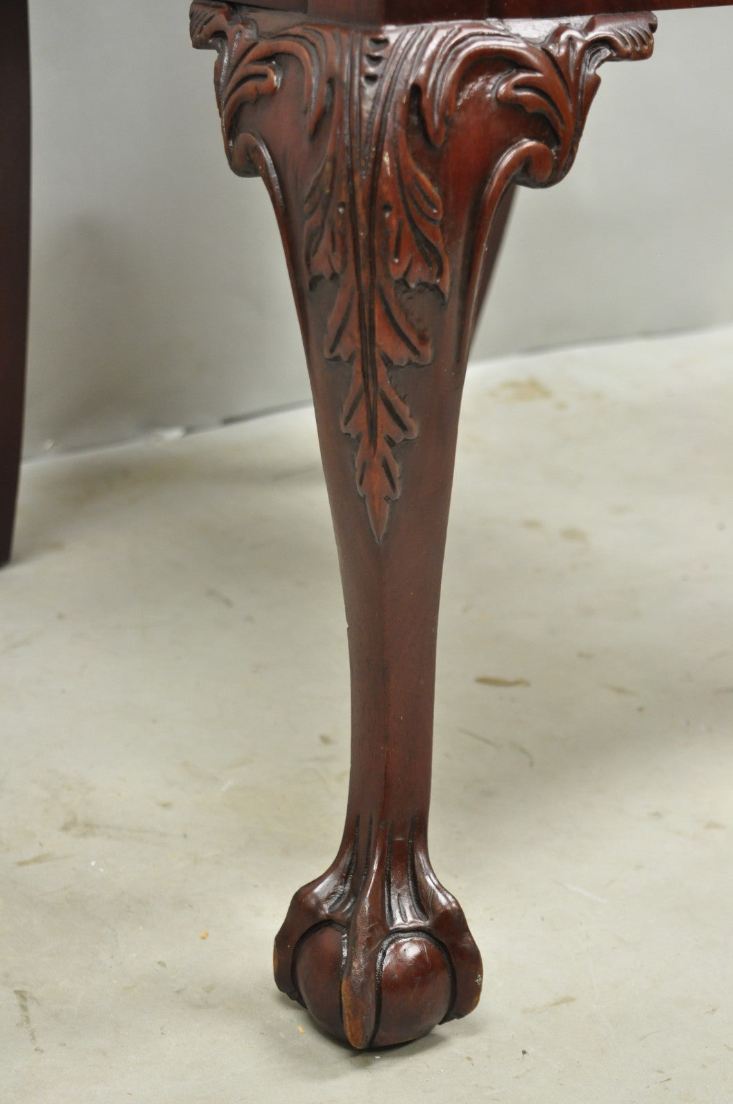 John Stuart Chippendale Carved Mahogany Ball and Claw Dining Chairs - Set of 4