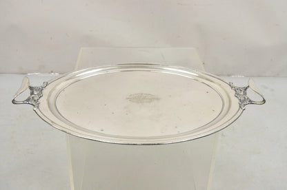 Antique Meriden B Co. Victorian Silver Plated Oval Serving Platter Tray Engraved