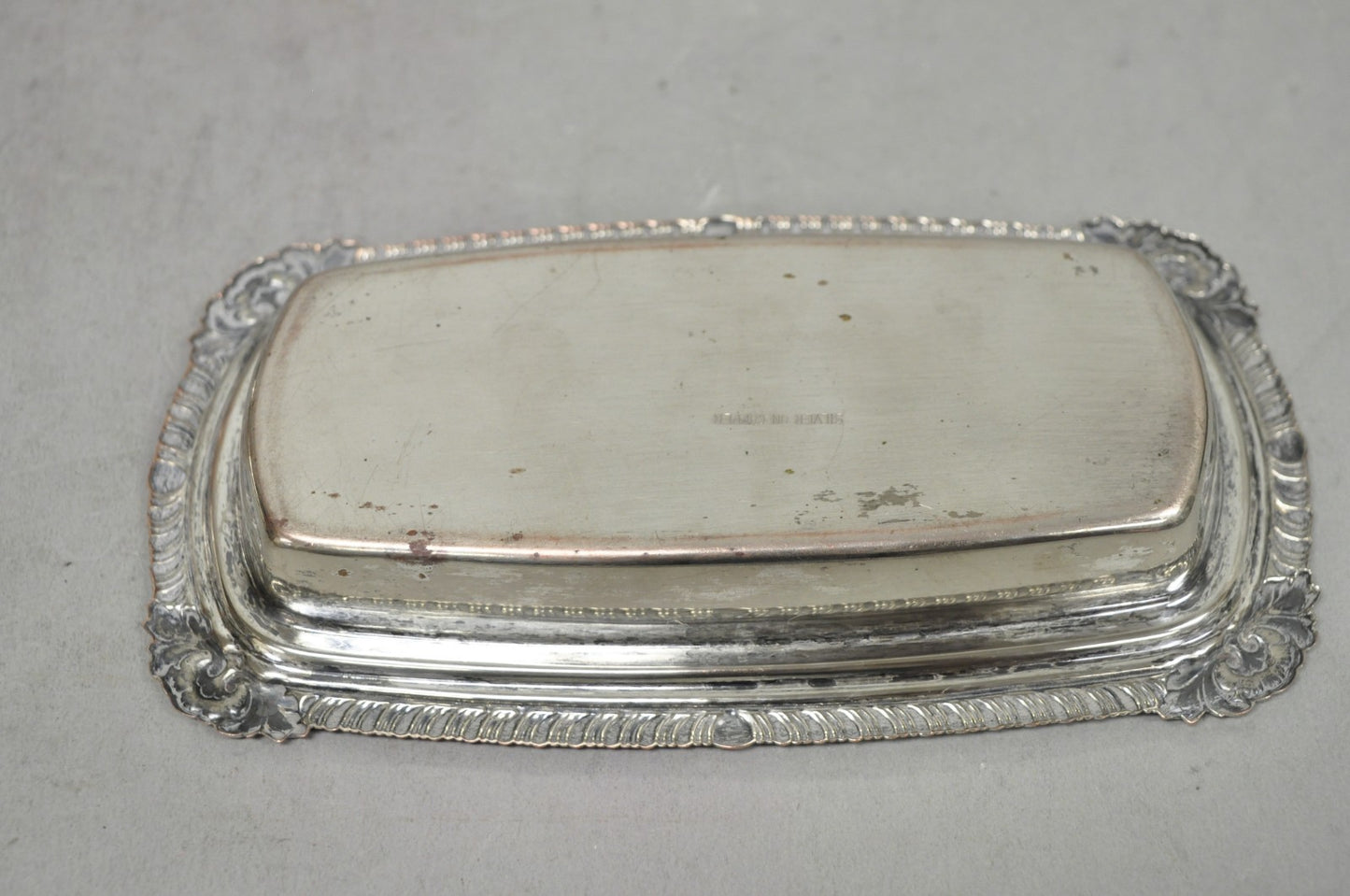 Vintage Victorian Silver Plated Repousse Covered Butter Dish w/ Glass Liner