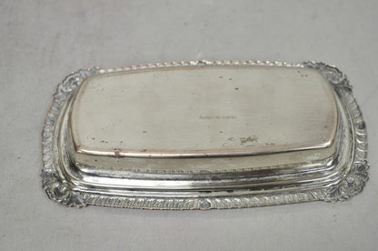 Vintage Victorian Silver Plated Repousse Covered Butter Dish w/ Glass Liner