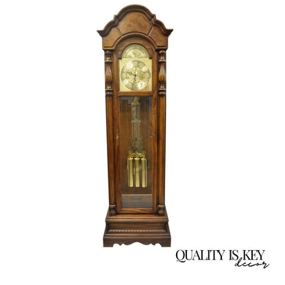 Vintage "The Walden Ridge" Ridgeway Standing Oak Tall Case Grandfather Clock