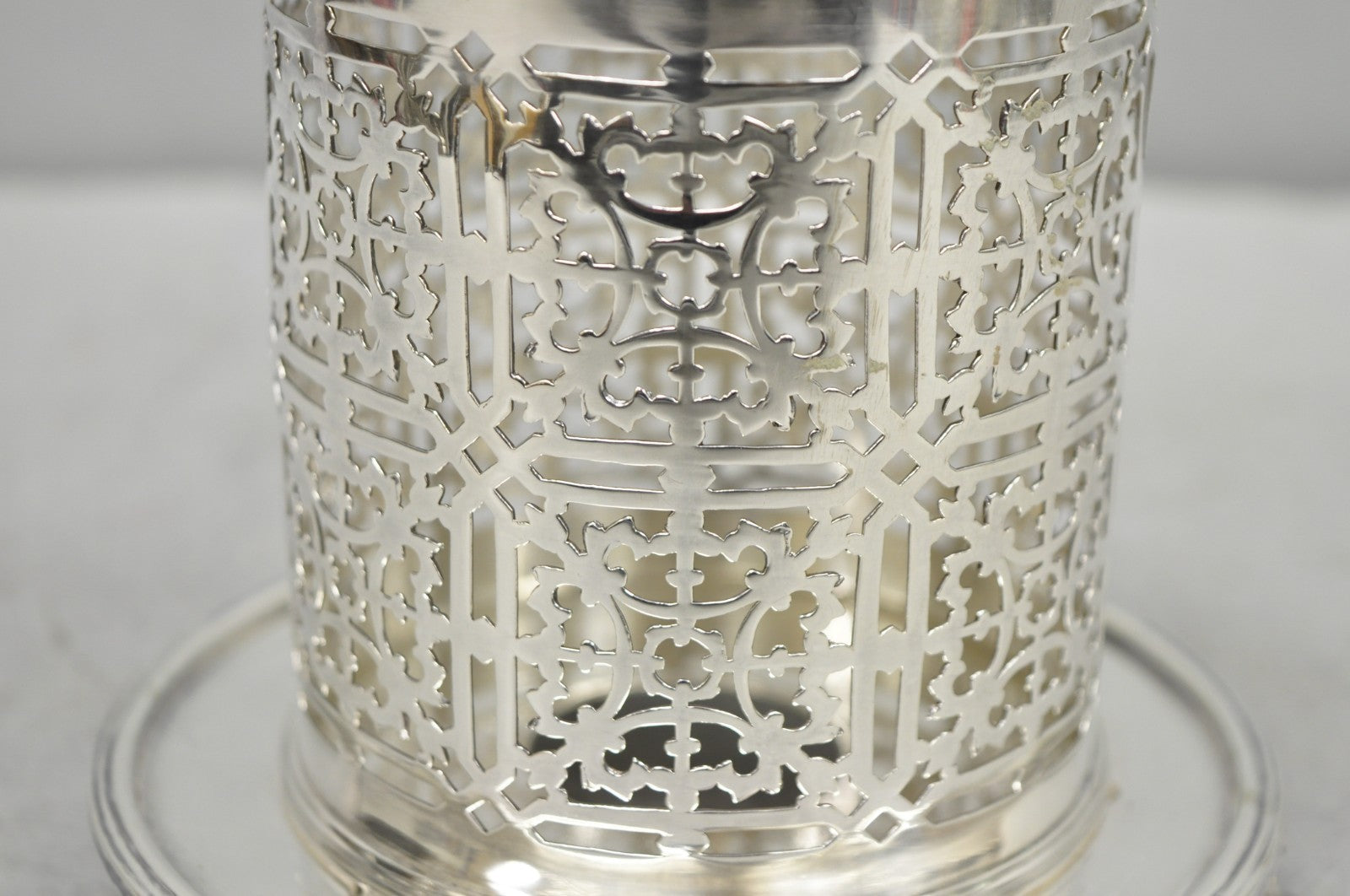 Antique Mappin & Webb Victorian Silver Plated Reticulated Covered Jelly Jar