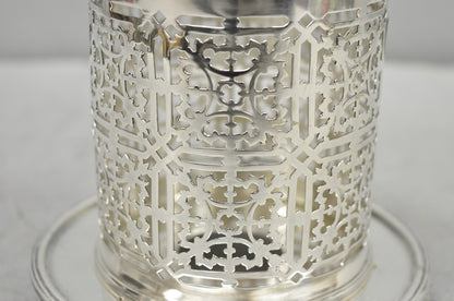 Antique Mappin & Webb Victorian Silver Plated Reticulated Covered Jelly Jar
