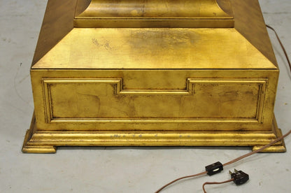 Vintage Hollywood Regency Gold Gilt Diamond Shaped Etagere Curio Display Cabinet