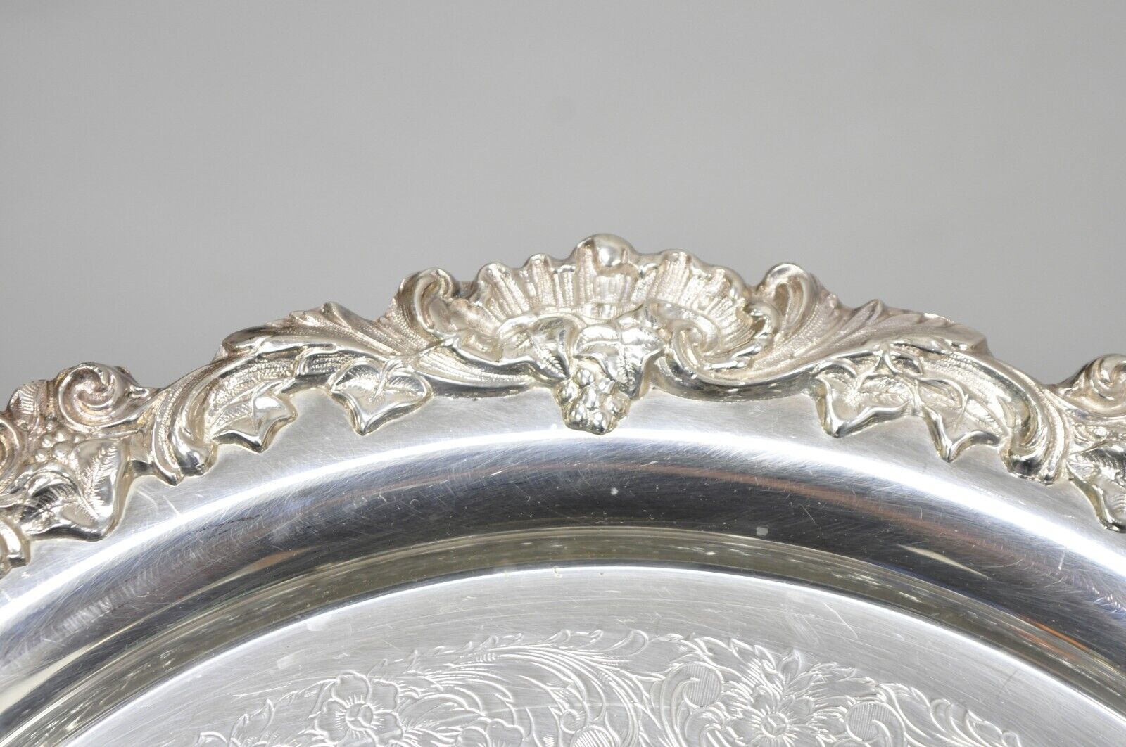 Pair Webster Wilcox International Silver Plated 16” Round Serving Platter Tray
