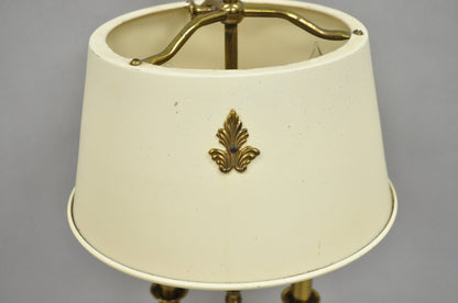 Vintage French Empire Federal Style Small Brass Bouillotte Tole Desk Table Lamp