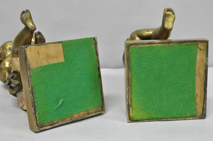 Antique French Louis XV Bronze Putti Children "Arts & Literature" Figures - Pair