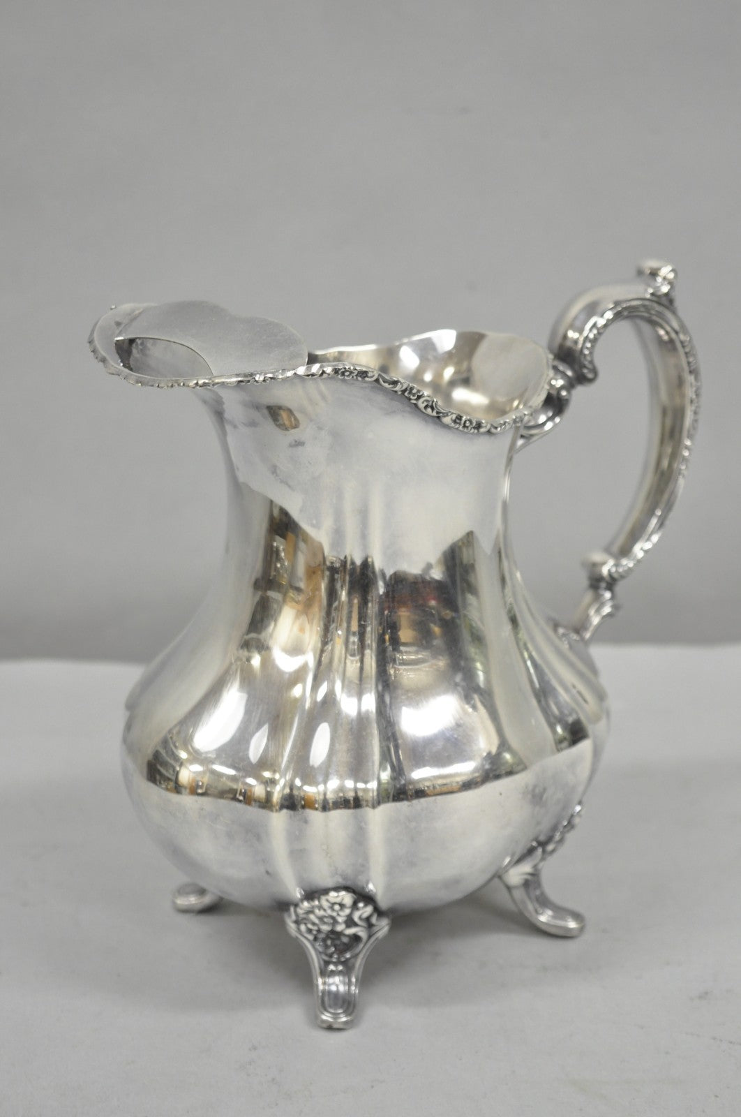 Vintage Lancaster Rose by Poole Victorian Silver Plated Bulbous Water Pitcher