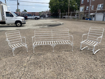 Vintage Meadowcraft Dogwood Wrought Iron Garden Patio Set Sofa Chairs - 3 Pc Set