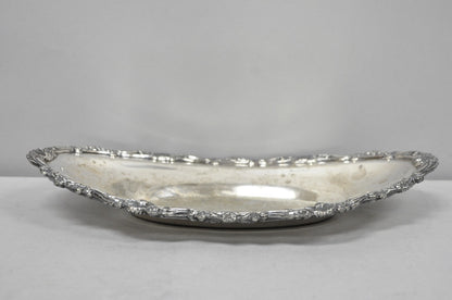 Vintage Victorian Style Silver Plated Oval 13.5" Trinket Serving Dish (A)