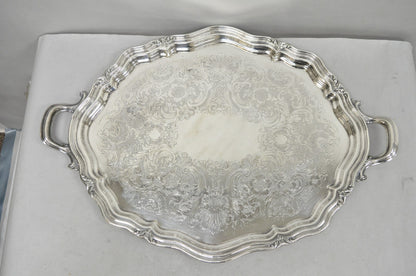 Antique Reed & Barton Winthrop Silver Plated Victorian Bar Serving Platter Tray