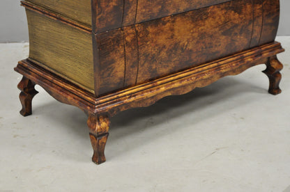 Decorator 3 Drawer Stacked Faux Book Form Italian Side Table w/ Oil Drop Finish