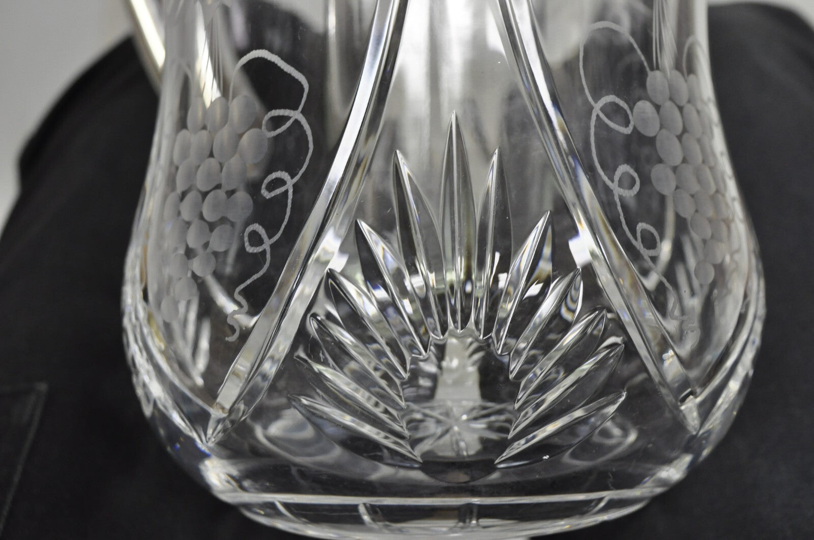 Antique Victorian German Silver Plated Cut Crystal Glass Lemonade Water Pitcher