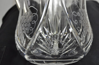 Antique Victorian German Silver Plated Cut Crystal Glass Lemonade Water Pitcher