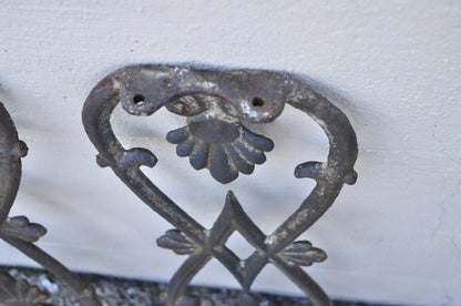 Antique Victorian Cast Iron Gate Supports Architectural Elements - a Pair