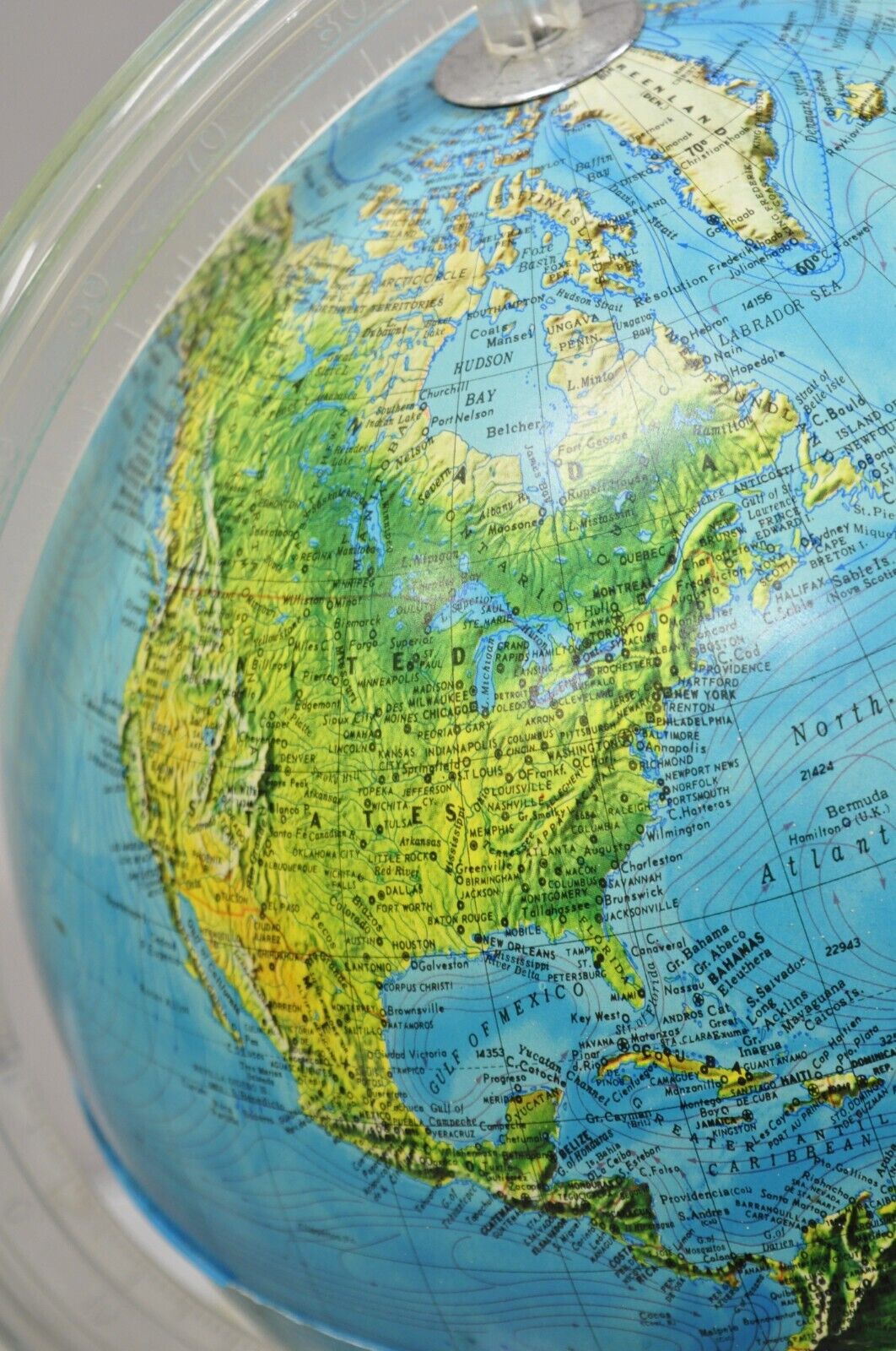 Vintage 1982 Rand McNally Physical/Political Lighted Light Up World Globe