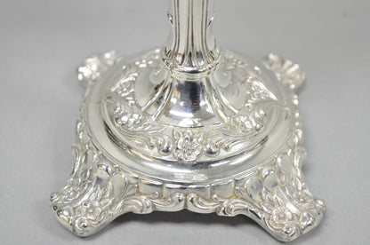 Vintage WM Rogers & Son Silver Plated 3 Arm Convertible Candelabra - a Pair