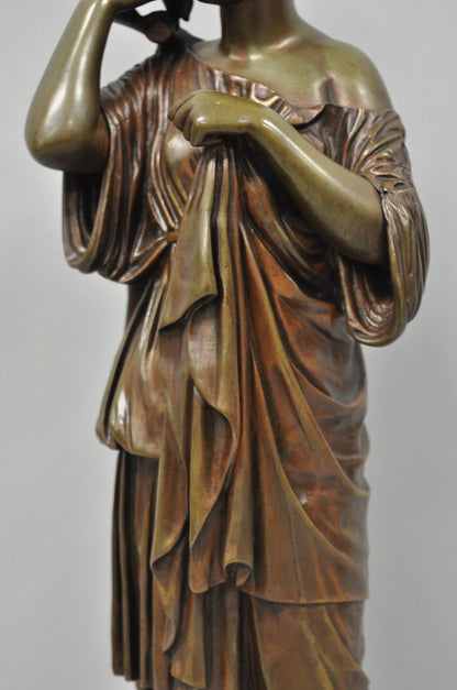 Antique 19th C. Ferdinand Barbedienne Bronze Diana Gabies Statue Sculpture