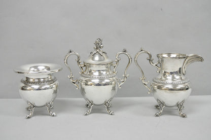 Vintage Birmingham English Art Nouveau Silver Plated Tea Service - 5 Pc Set
