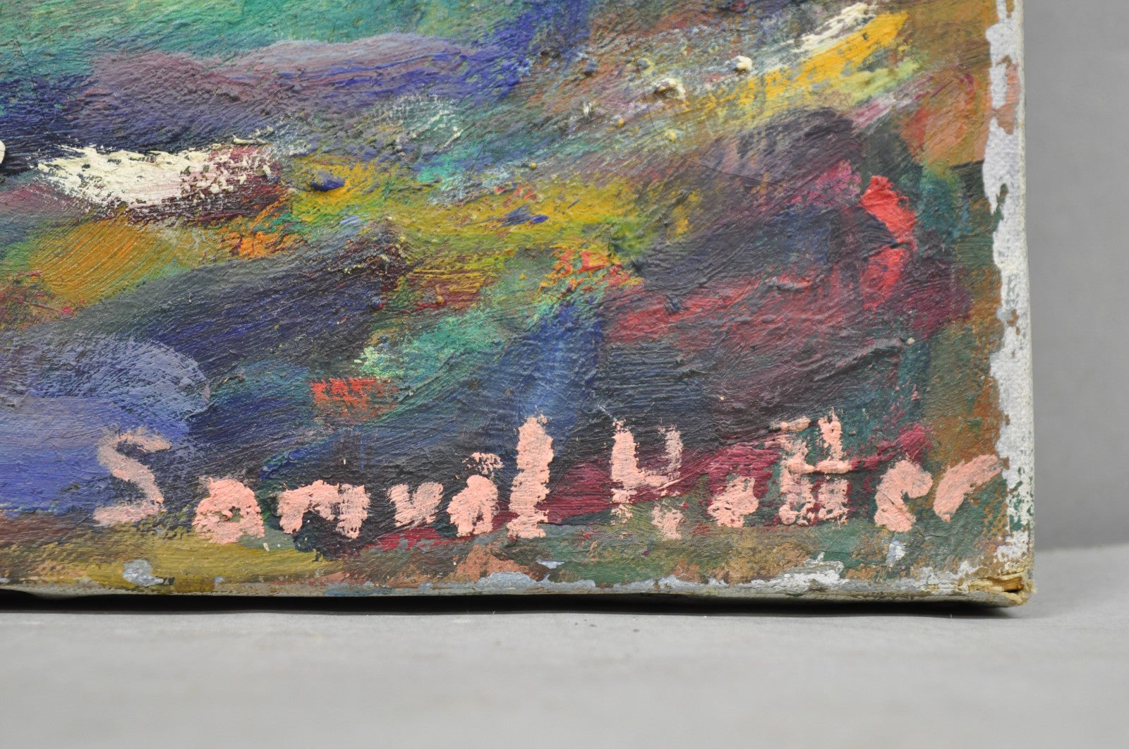 Vintage 1960s Samuel Heller "Mountain Landscape" Oil on Canvas Painting, Signed