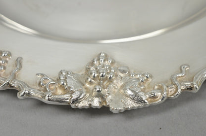 Vintage English Victorian Sheffield Silver Plated Grapevine Repousse 12" Dish
