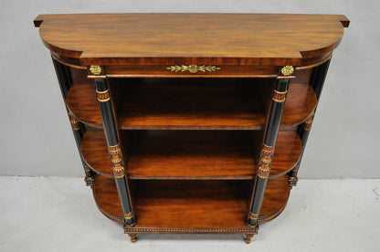 Maitland Smith French Empire Regency Style Mahogany Console Table Bookcase Curio