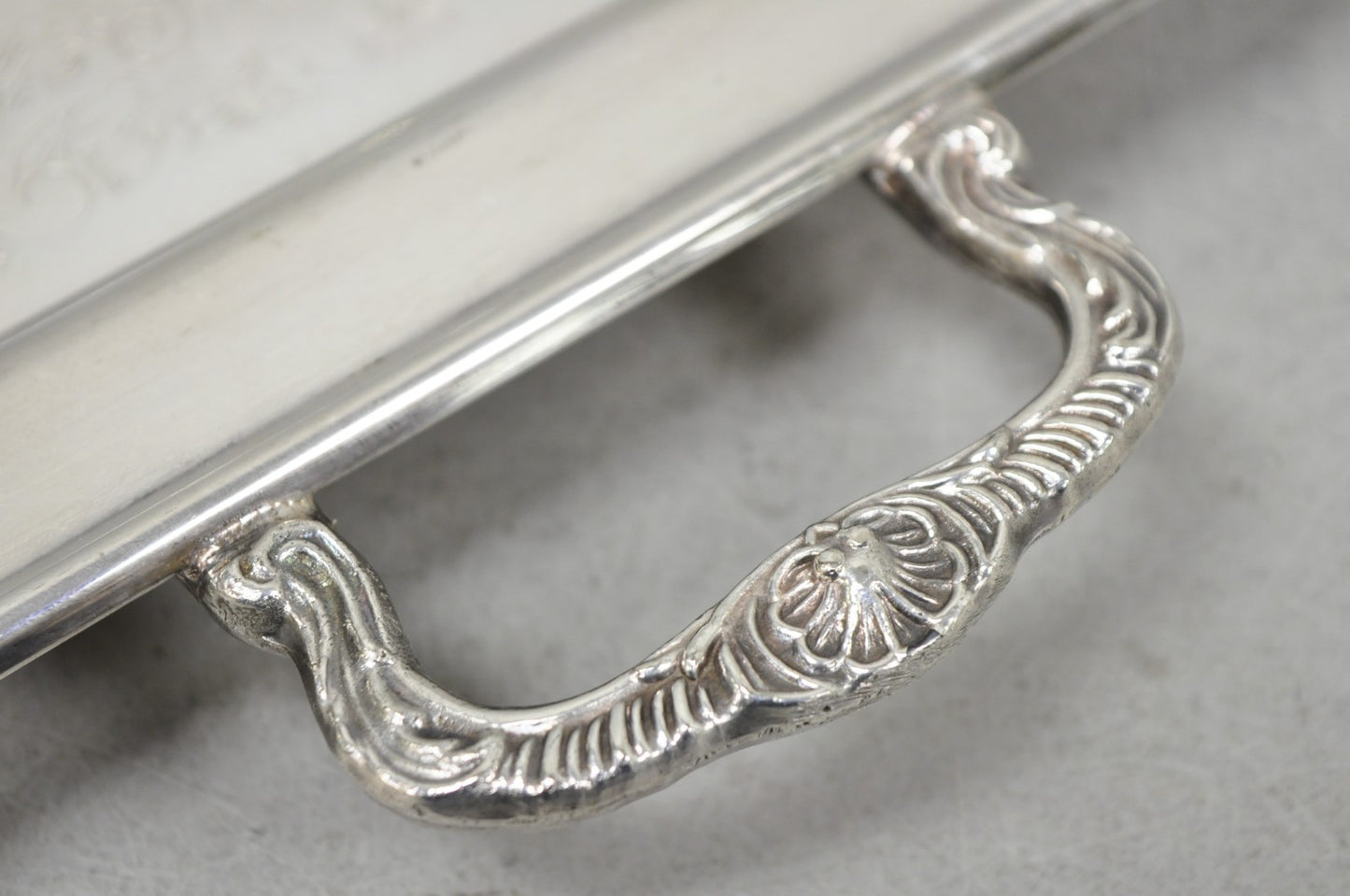 Vintage Leonard Silver Plated Small Twin Handle Serving Platter Bar Tray