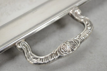 Vintage Leonard Silver Plated Small Twin Handle Serving Platter Bar Tray