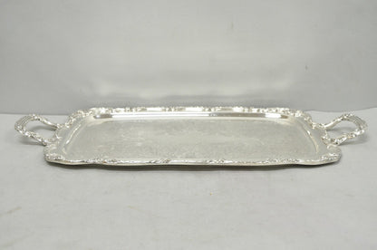 Vintage WM A Rogers Victorian Silver Plated Twin Handle Serving Platter Bar Tray