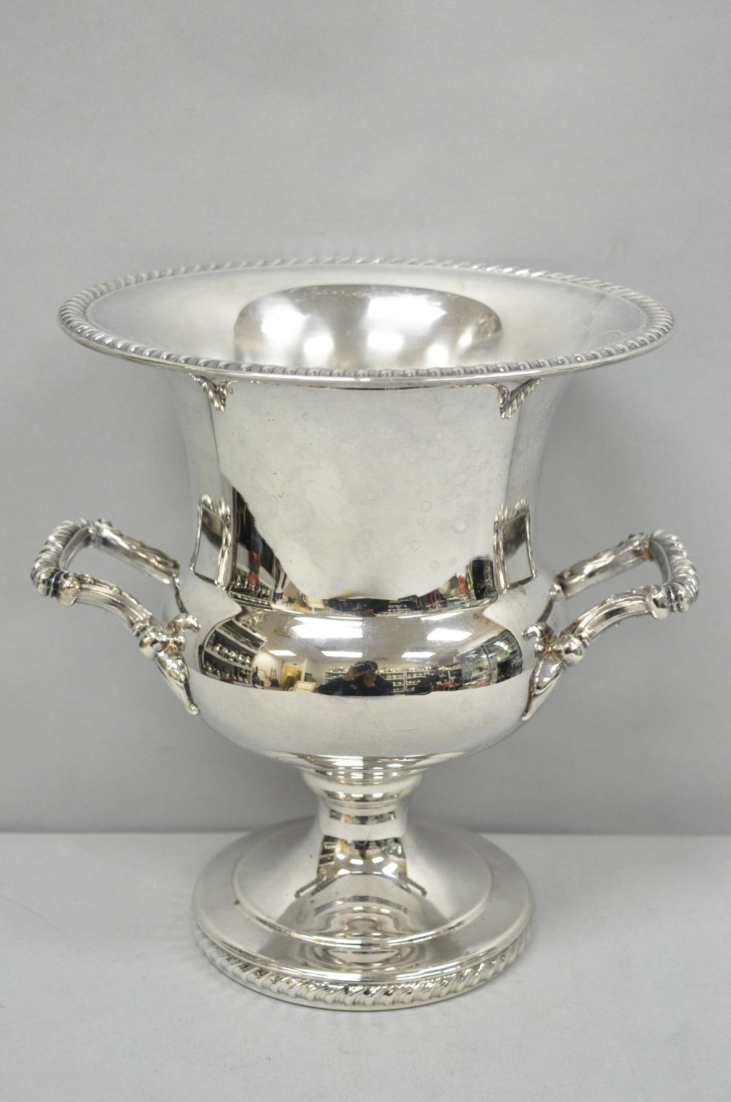 English Regency Silver Plated Trophy Cup Urn Champagne Chiller Ice Bucket