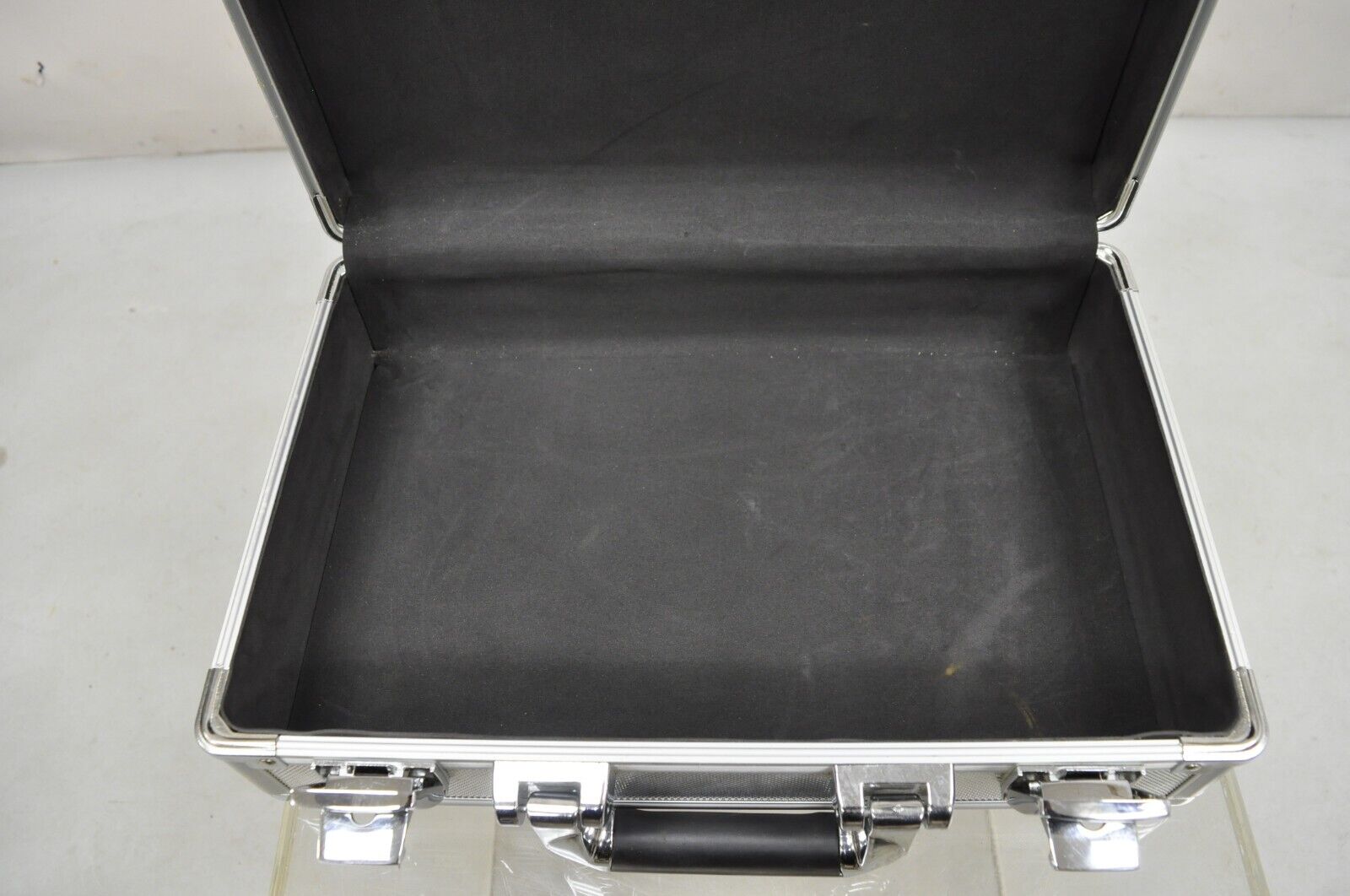 Modern Silver Aluminum Metal 15" Carrying Case Storage Box