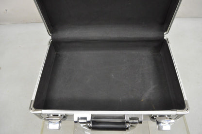 Modern Silver Aluminum Metal 15" Carrying Case Storage Box