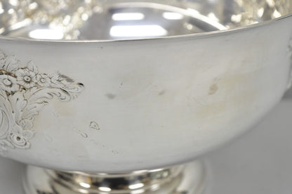 Victorian Floral Repousse Silver Plated Punch Bowl Champagne Chiller Ice Bucket