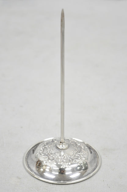 Vintage Victorian Style Silver Plated Restaurant Receipt Metal Spike by Stieff