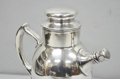 Vintage Art Deco Silver Plated Martini Cocktail Shaker Pitcher by Poole 2601