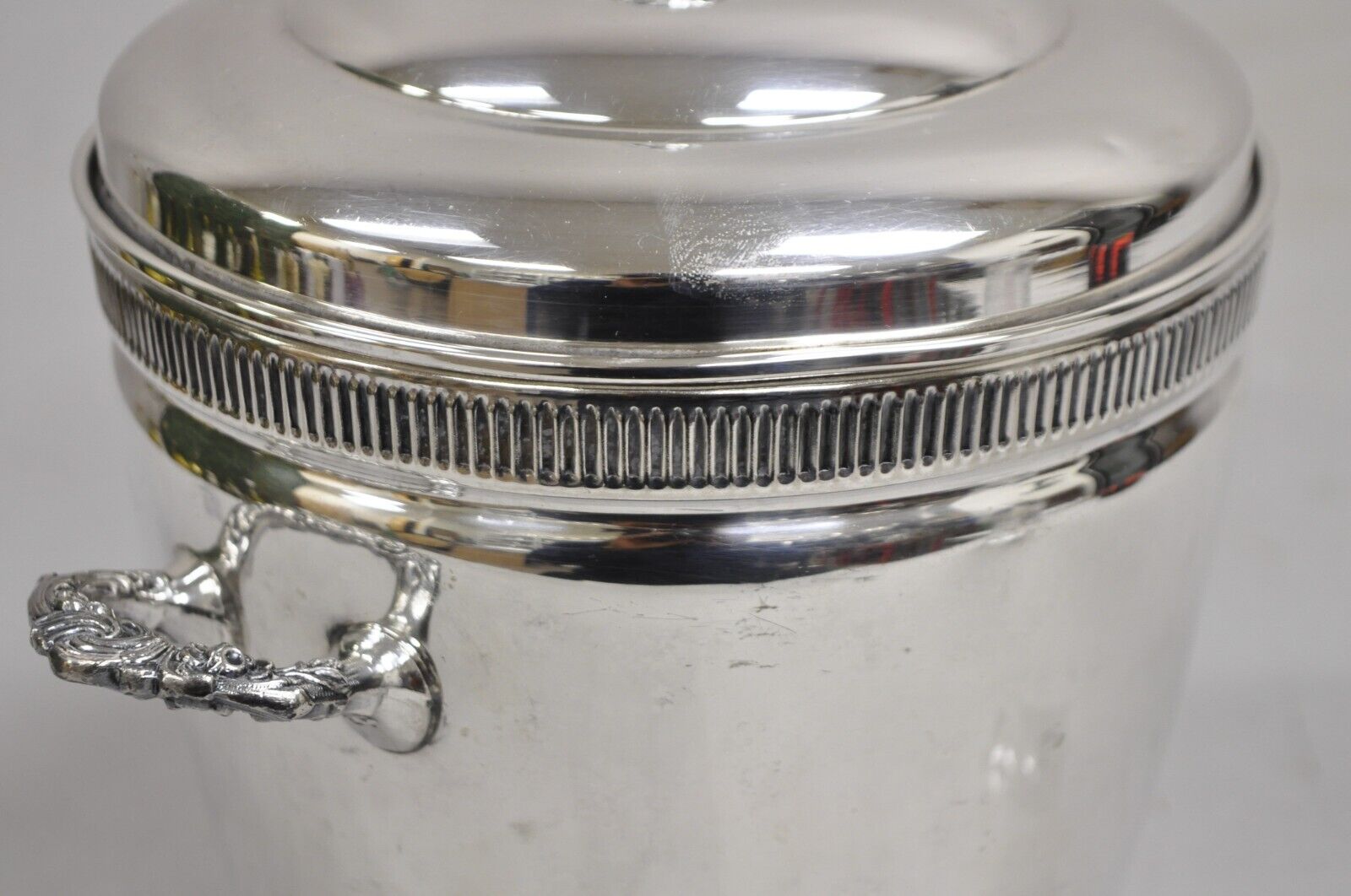 Vintage Art Deco Silver Plated Glass Lined Lidded Ice Bucket by Federal Silver