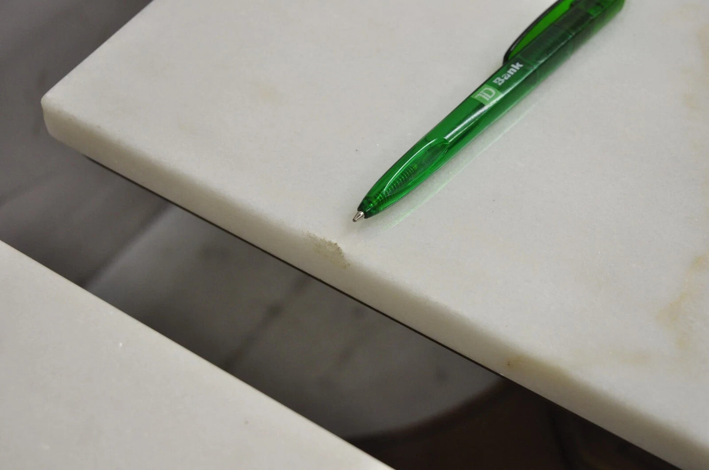 Vintage Empire Style Low Marble Top Pedestal Base Side Tables by Imperial - Pair