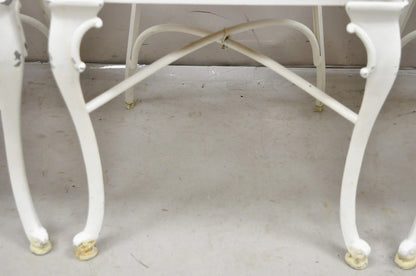 Vintage Art Nouveau Style Cast Aluminum Sunroom Patio Dining Chairs - Set of 3