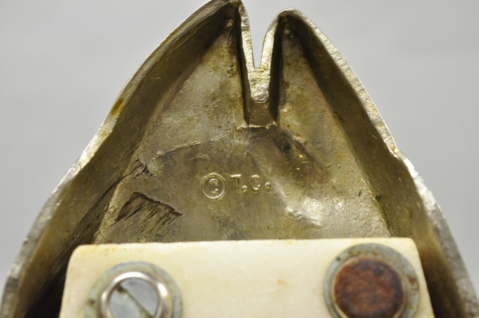 Vintage Mid Century Modern Fish Marble Metal Cutting Board Sushi Serving Platter