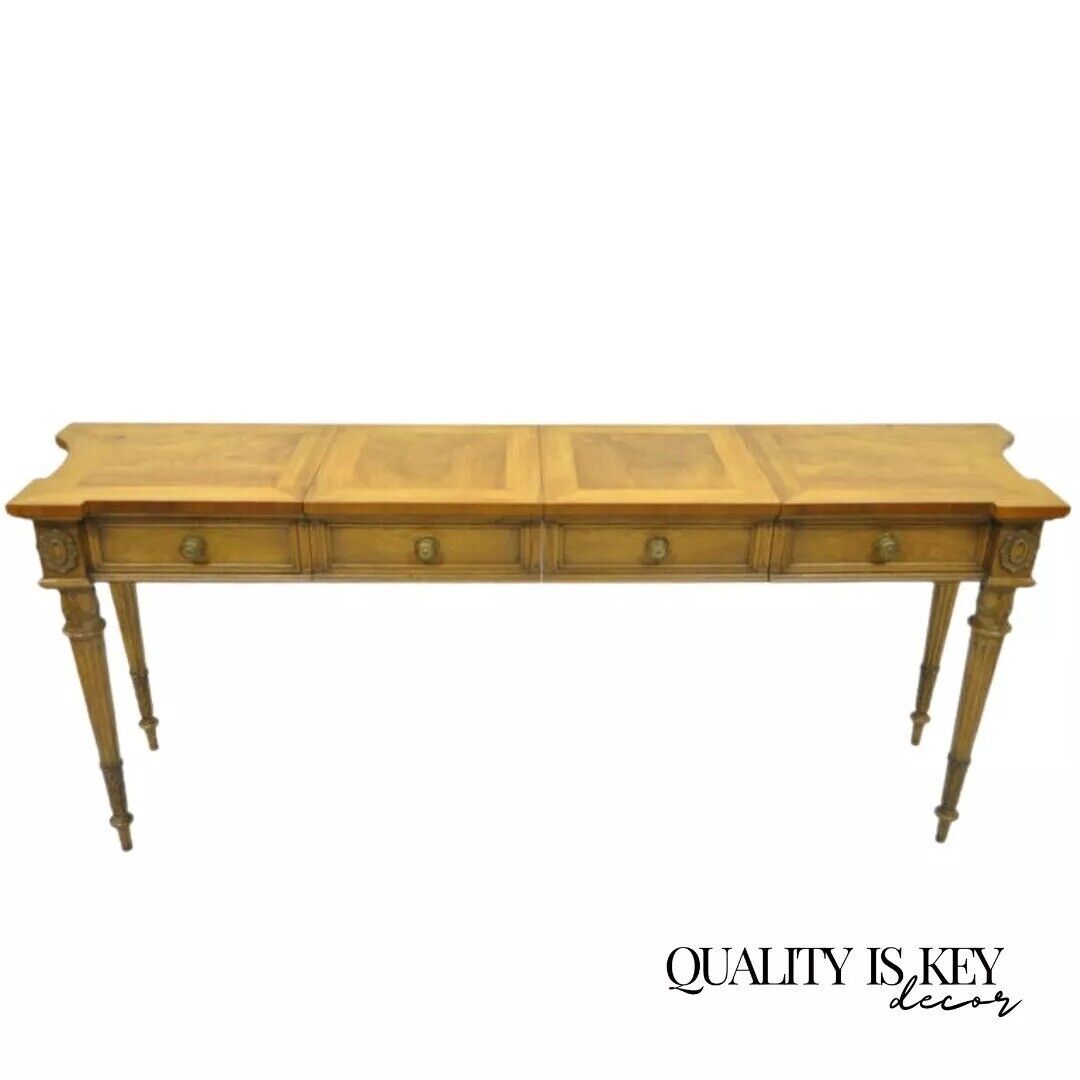Vintage Karges Walnut French Regency Style Extension Server Console Sofa Table