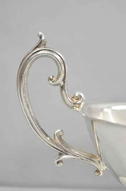 Vintage English Regency Style Silver Plated Gravy Sauce Boat with Handle