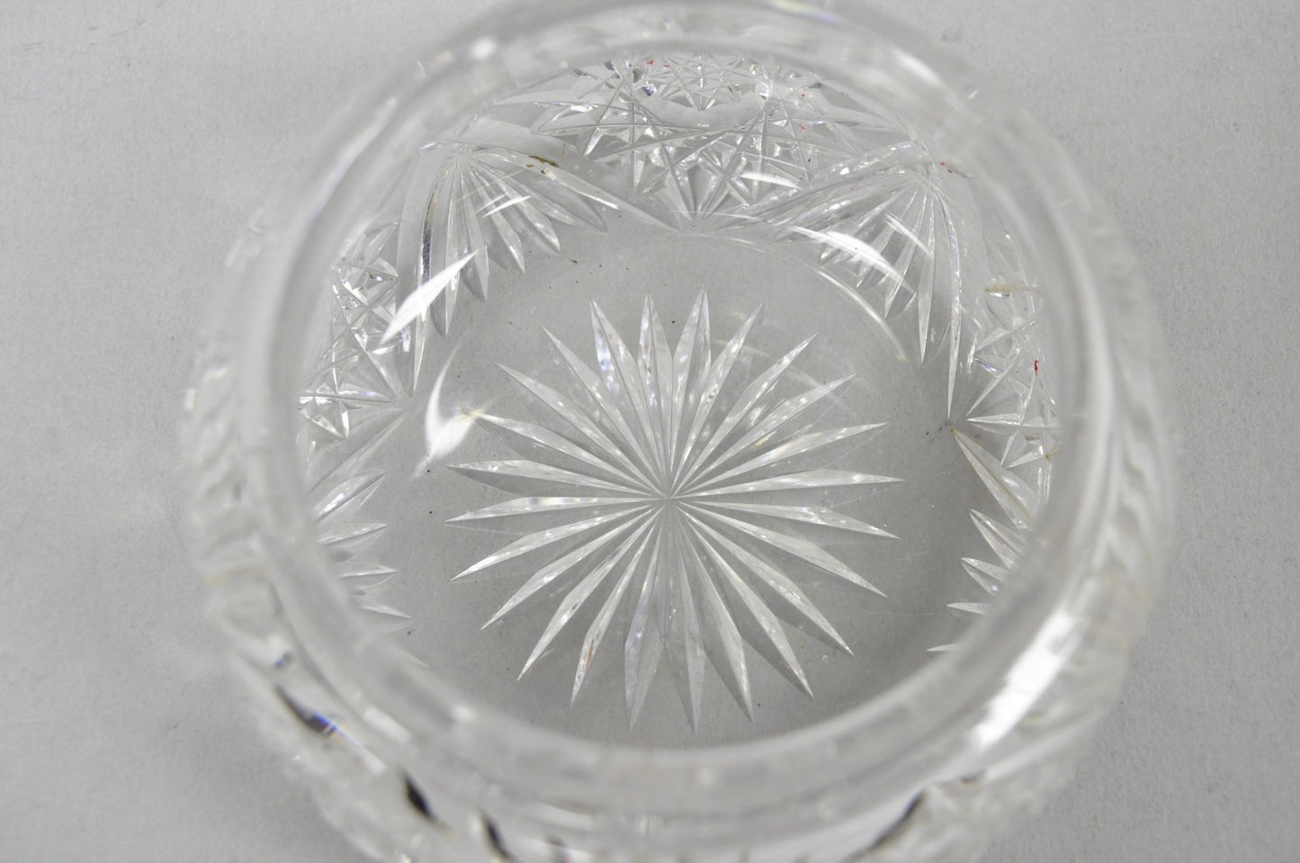 Antique Victorian Sterling Silver Crystal Glass Vanity Hair Receiver "N" Mono